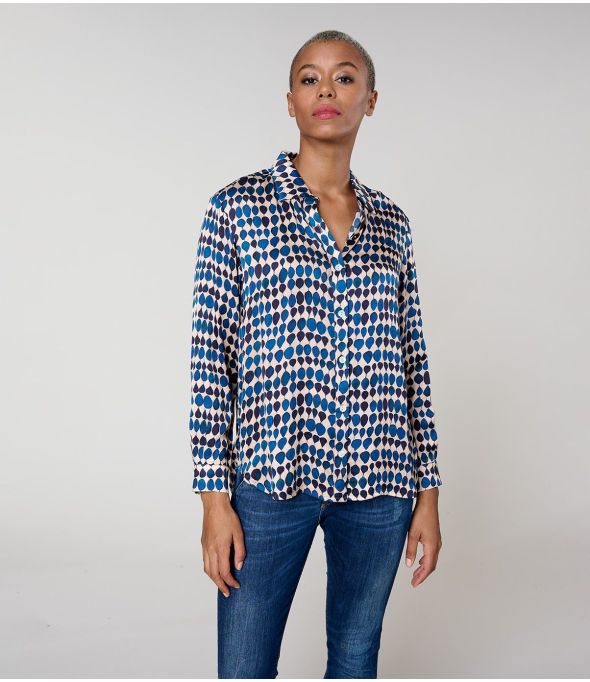 MARY GOTA BLUE Modal Shirt - - Storiatipic