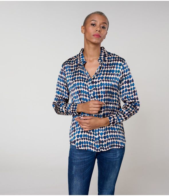 MARY GOTA BLUE Modal Shirt - - Storiatipic