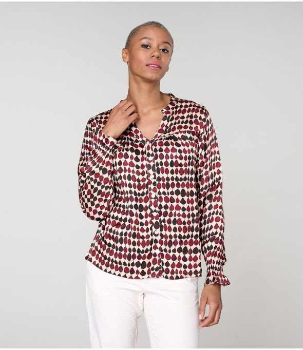 NAEL GOTA RED BLOUSE in Modal - - Storiatipic