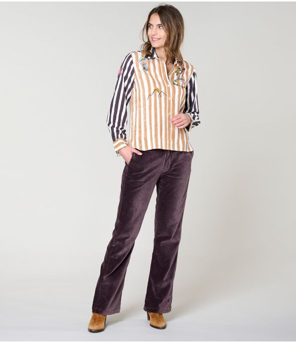 CAMISA FRAN MOON CAMEL RAYON - - Storiatipic