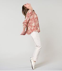 LENY PLAIN VELVET ECRU VISCOSE PANTS - - Storiatipic LENY PLAIN VELVET ECRU VISCOSE PANTS - - Storiatipic