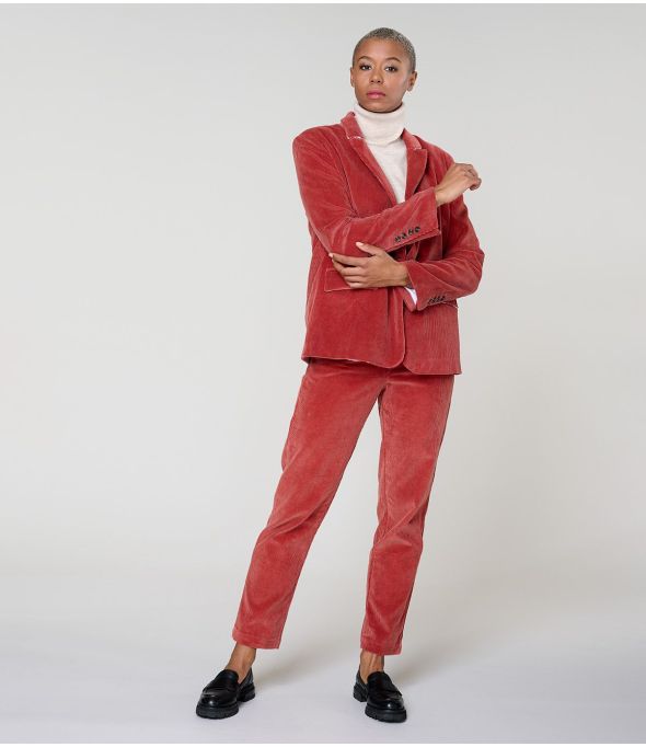 LOU PLAIN VELVET BRICK VISCOSE JACKET - - Storiatipic