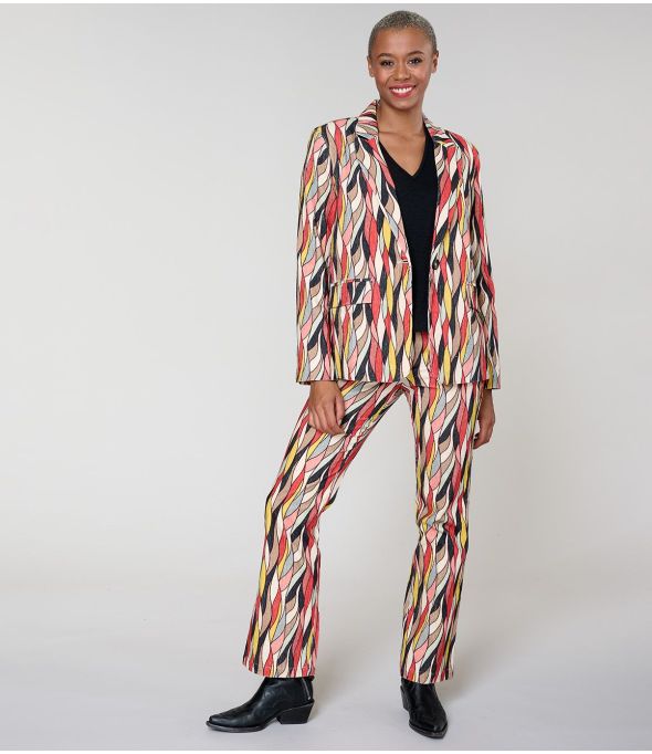 SASHA FLAMA RED Viscose pants - - Storiatipic
