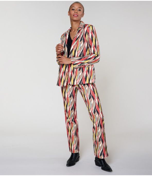 SASHA FLAMA RED Viscose pants - - Storiatipic