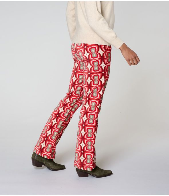 PANTALONES DE ALGODÓN ROJOS SASHA KHAN - - Storiatipic
