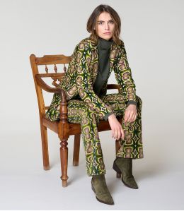 SASHA KHAN GREEN COTTON PANTS - - Storiatipic