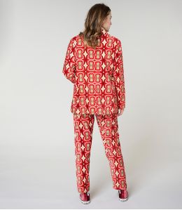 LENY KHAN RED COTTON PANTS - - Storiatipic
