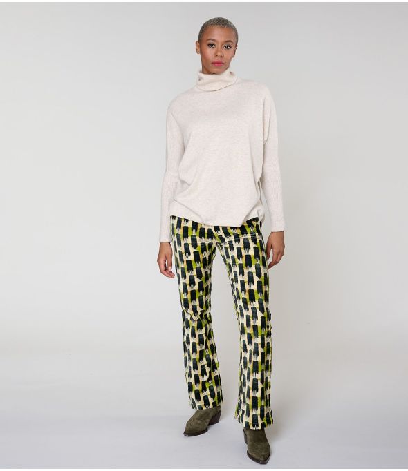 PANTALONES SASHA KUMI VERDE ALGODÓN - - Storiatipic