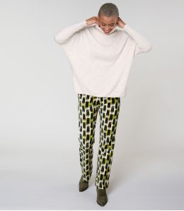 SASHA KUMI GREEN COTTON PANTS - - Storiatipic