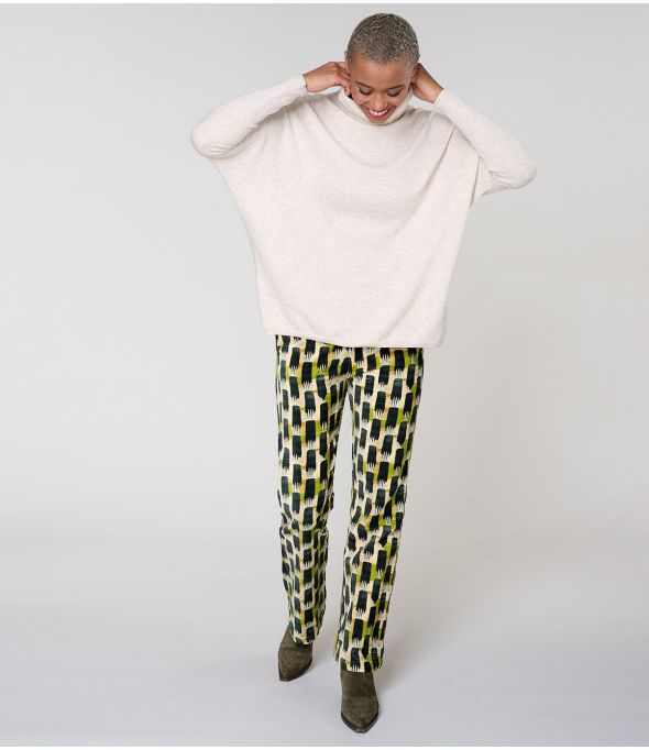 PANTALONES SASHA KUMI VERDE ALGODÓN - - Storiatipic