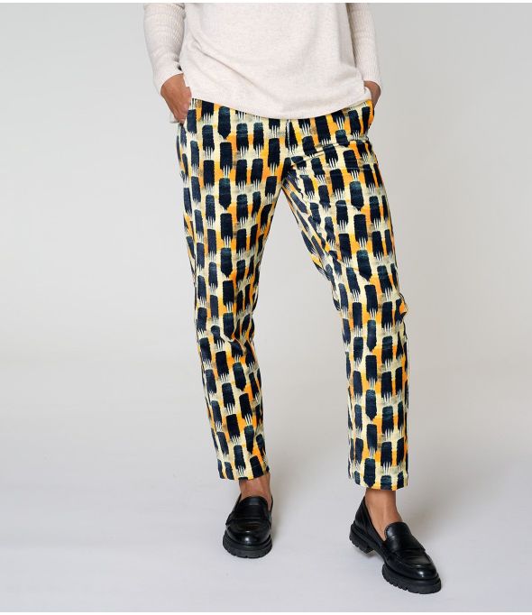 LENY KUMI NAVY COTTON PANTS - - Storiatipic