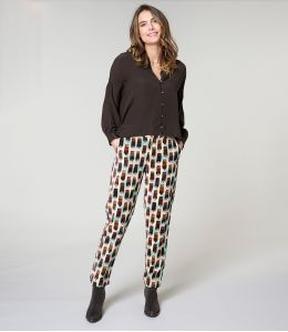 LENY KUMI PLUM COTTON PANTS - - Storiatipic