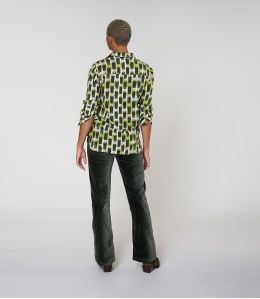 SASHA PLAIN KHAKI VELVET COTTON PANTS - - Storiatipic SASHA PLAIN KHAKI VELVET COTTON PANTS - - Storiatipic