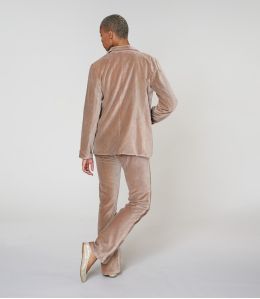 SASHA PLAIN VELVET NUDE COTTON PANTS - - Storiatipic SASHA PLAIN VELVET NUDE COTTON PANTS - - Storiatipic
