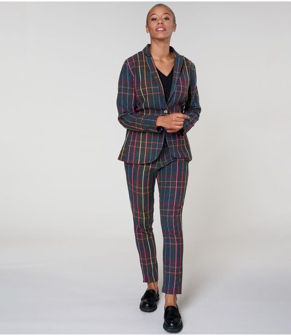 MARIUS TARTAN MULTI TROUSERS in Cotton - - Storiatipic