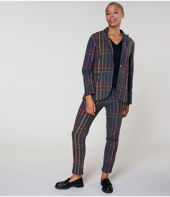 MARIUS TARTAN MULTI TROUSERS in Cotton - - Storiatipic