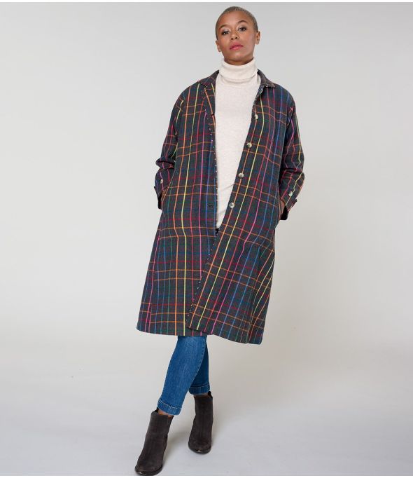 GUSTAVE TARTAN MULTI COAT in Cotton - - Storiatipic