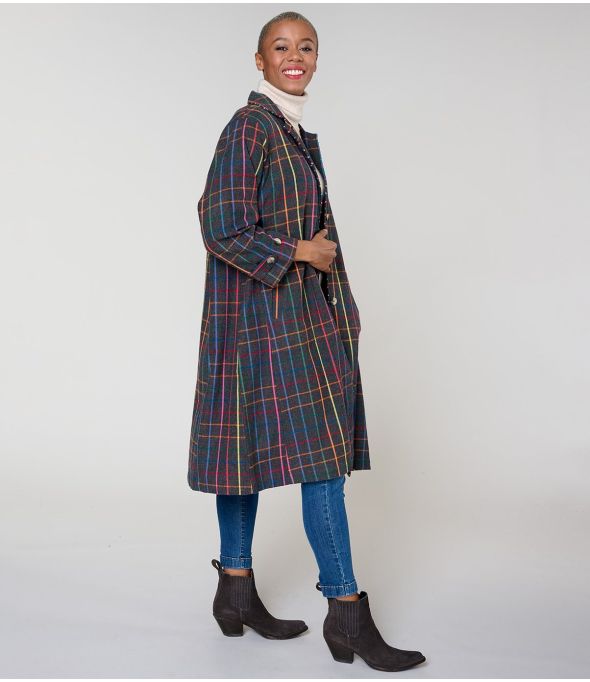 GUSTAVE TARTAN MULTI COAT in Cotton - - Storiatipic