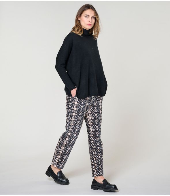 LENY BELEM BLACK COTTON PANTS - - Storiatipic