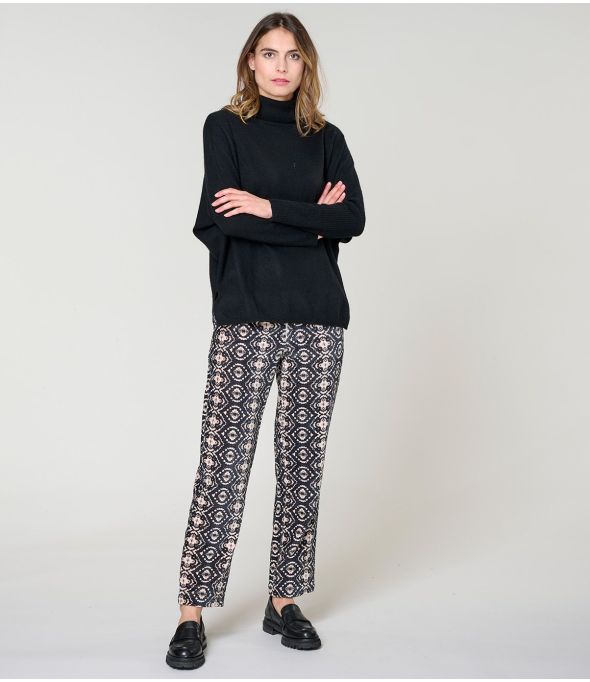 LENY BELEM BLACK COTTON PANTS - - Storiatipic