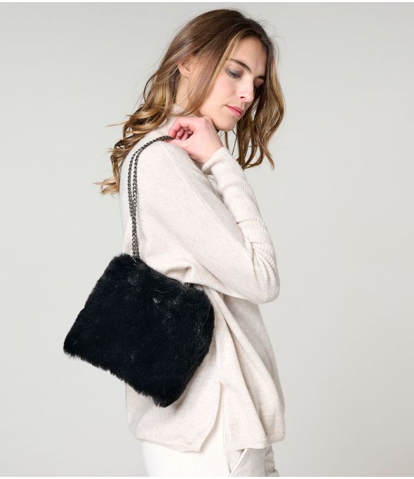 ALICE FUR BLACK SMALL BAG in Polyester - - Storiatipic