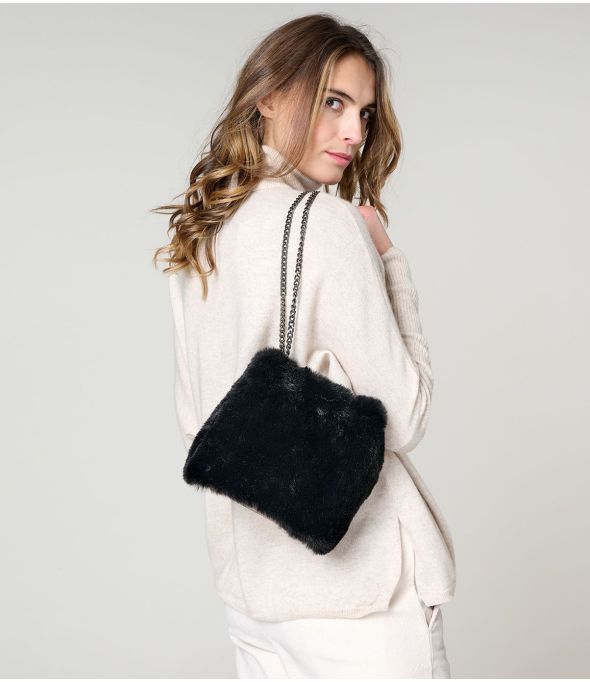 ALICE FUR BLACK SMALL BAG in Polyester - - Storiatipic