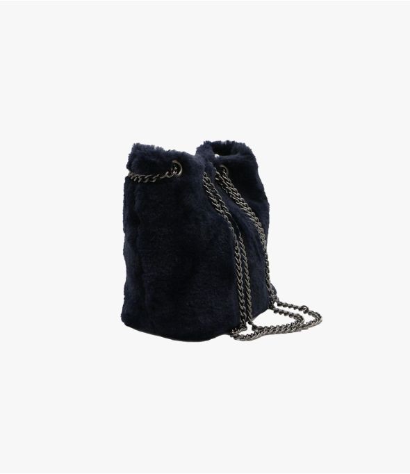 ALICE FUR NAVY SMALL BAG in Polyester - - Storiatipic