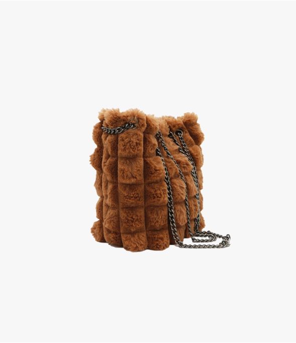 ALICE CAMEL FUR SMALL BAG in Polyester - - Storiatipic