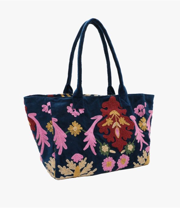BOLSO GRANDE CRUISE BOTANIC NAVY en Algodón - - Storiatipic