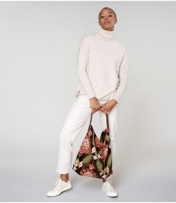 DODO BOTANIC BROWN LARGE BAG in Cotton - - Storiatipic