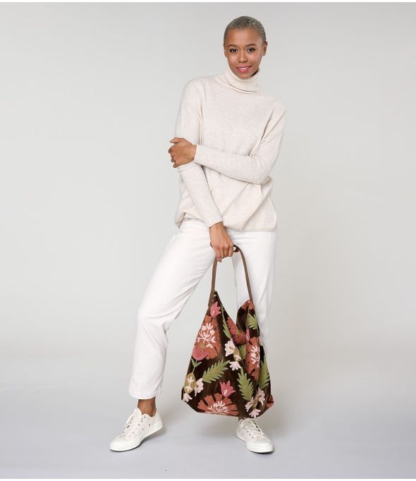 DODO BOTANIC BROWN LARGE BAG in Cotton - - Storiatipic