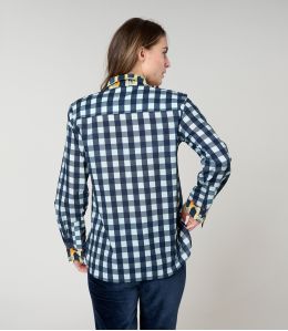 FRAN CHECK NAVY Cotton Shirt - - Storiatipic FRAN CHECK NAVY Cotton Shirt - - Storiatipic