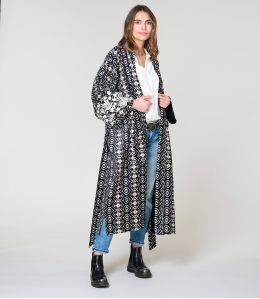 KIMONO BELEM BLACK KIMONO in Cotton - - Storiatipic