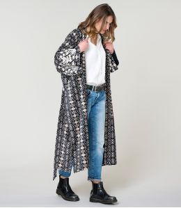 KIMONO BELEM BLACK KIMONO in Cotton - - Storiatipic