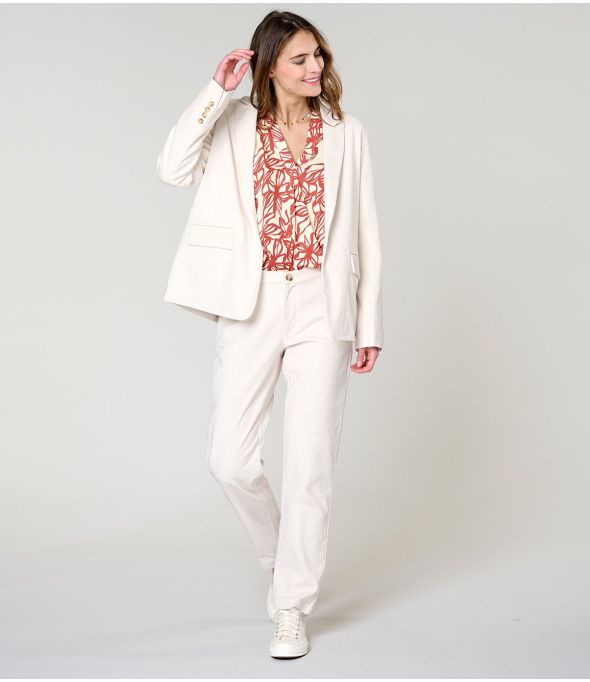 CHAQUETA LOU DE TERCIOPELO CRUDO LISO en Viscosa - - Storiatipic