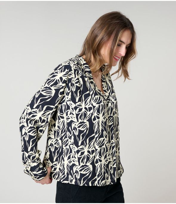 BLUSA SARA NEGRO PASTEL en Viscosa - - Storiatipic
