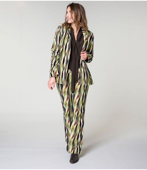 SASHA FLAMA GREEN Viscose pants - - Storiatipic