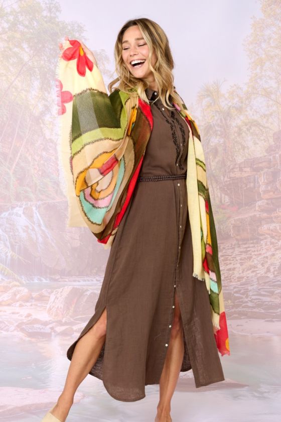 FLAVIE Modal scarf, wool - - Storiatipic