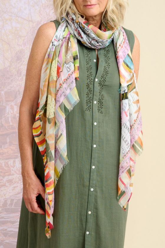 FLORIDA Silk Modal Scarf for Women 100 x 180 CM - - Storiatipic