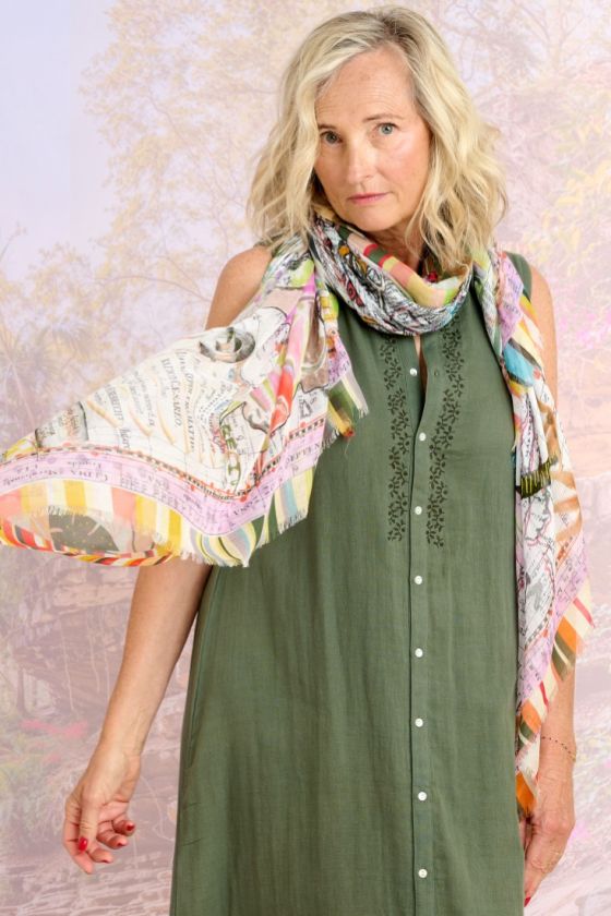 FLORIDA Silk Modal Scarf for Women 100 x 180 CM - - Storiatipic