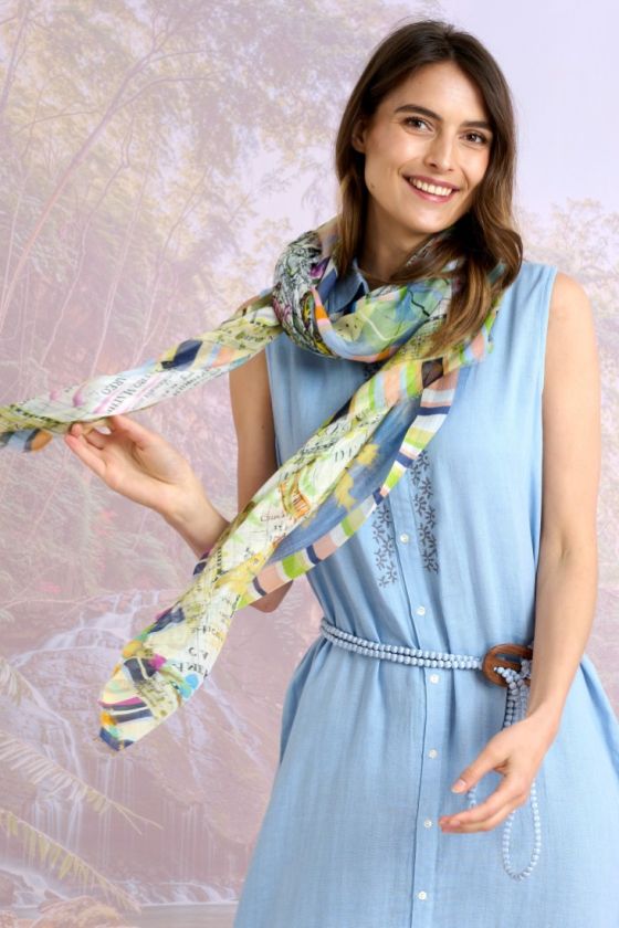 FLORIDA Silk Modal Scarf for Women 100 x 180 CM - - Storiatipic