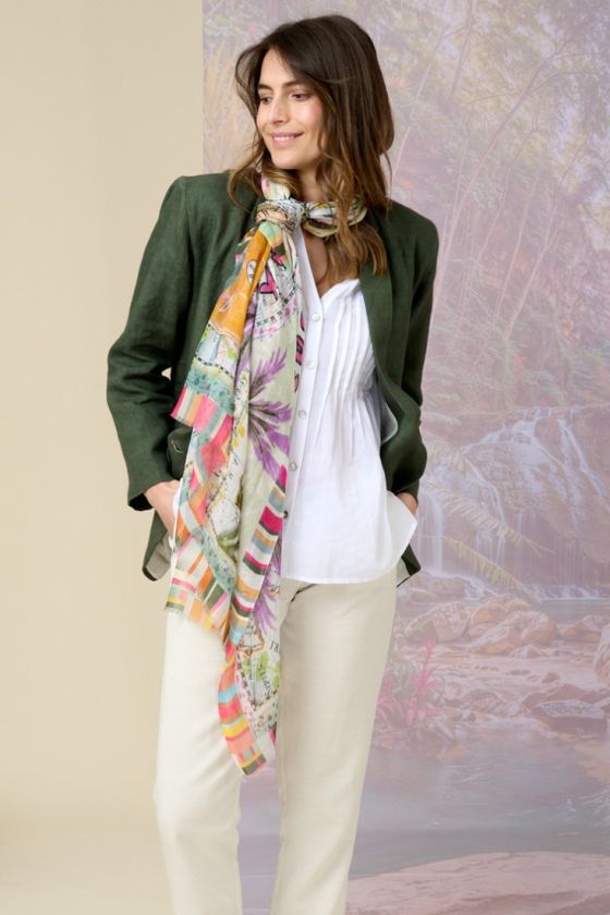 FLORIDA Silk Modal Scarf for Women 100 x 180 CM - - Storiatipic