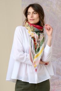 PETULA Large square scarf in Wool, cotton, modal for Women 140 x 140 cm - - Storiatipic PETULA Large square scarf in Wool, cotton, modal for Women 140 x 140 cm - - Storiatipic