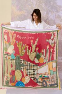PETULA Large square scarf in Wool, cotton, modal for Women 140 x 140 cm - - Storiatipic PETULA Large square scarf in Wool, cotton, modal for Women 140 x 140 cm - - Storiatipic
