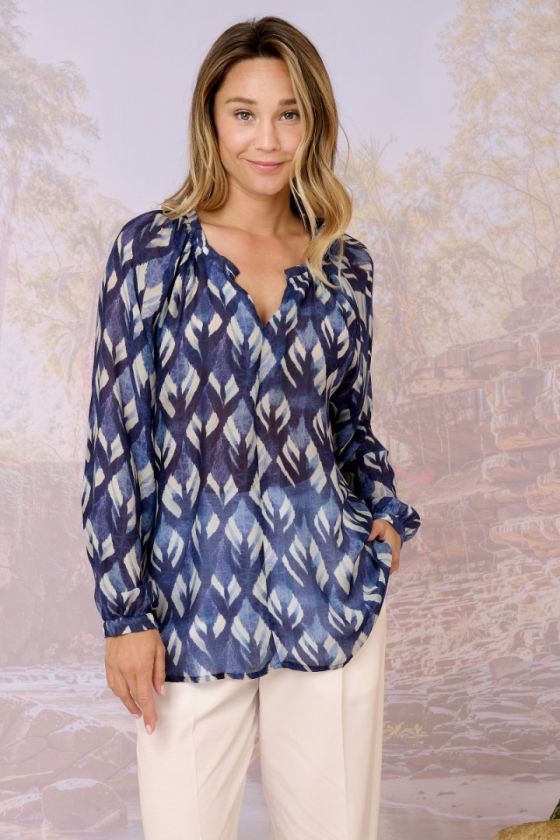 IRIS IKAT Blouses & Chemises en Modal, Viscose - - Storiatipic