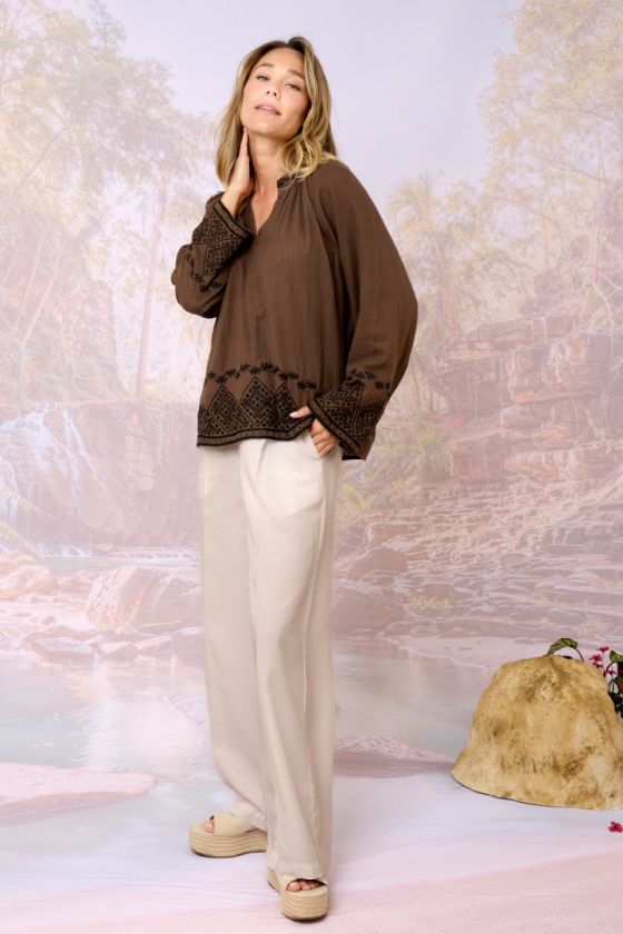 OLSEN UNI Blouses & Chemises en Double Gaz de Coton - - Storiatipic