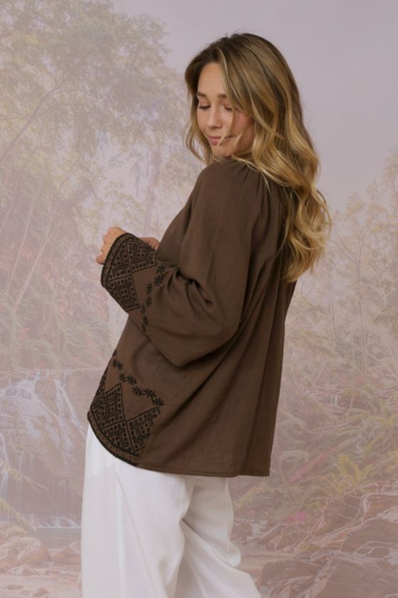 OLSEN UNI Blouses & Chemises en Double Gaz de Coton - - Storiatipic