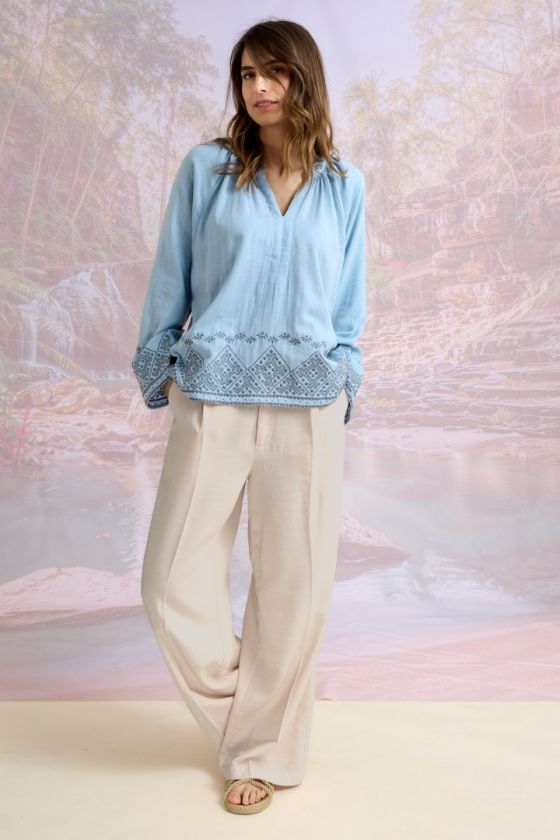 OLSEN UNI Blouses & Chemises en Double Gaz de Coton - - Storiatipic