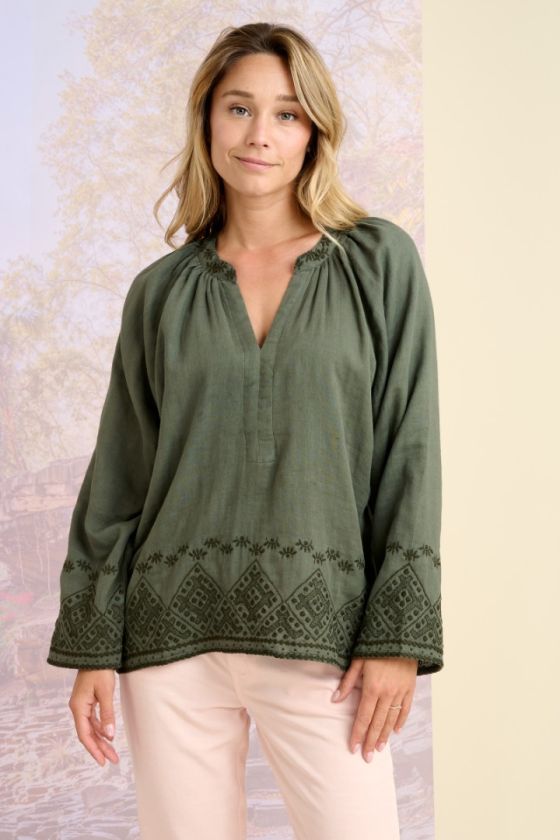 OLSEN UNI Blouses & Chemises en Double Gaz de Coton - - Storiatipic