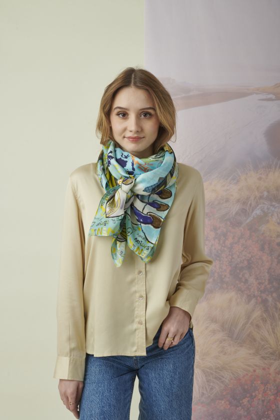 Grand carré SKY BIG en Soie pour Femme | Storiatipic